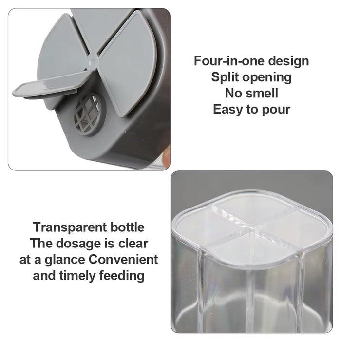 4 Pcs 4-in-1 Seasoning Jar Set Airtight Plastic Kitchen