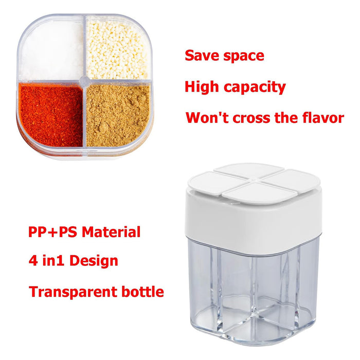 4 Pcs 4-in-1 Seasoning Jar Set Airtight Plastic Kitchen