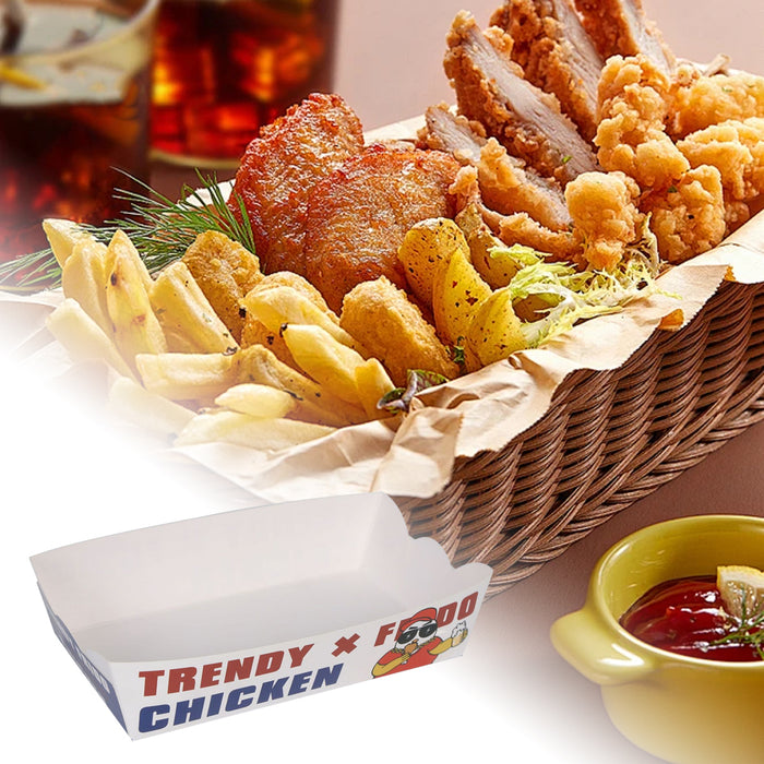 100PCS Disposable Snack Boxes Oil-Proof Leak-Resistant for Fast Food