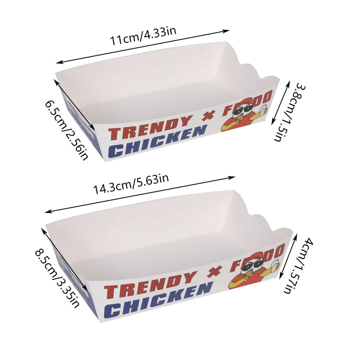 100PCS Disposable Snack Boxes Oil-Proof Leak-Resistant for Fast Food