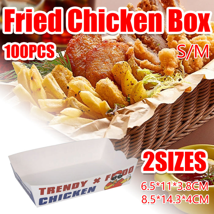 100PCS Disposable Snack Boxes Oil-Proof Leak-Resistant for Fast Food