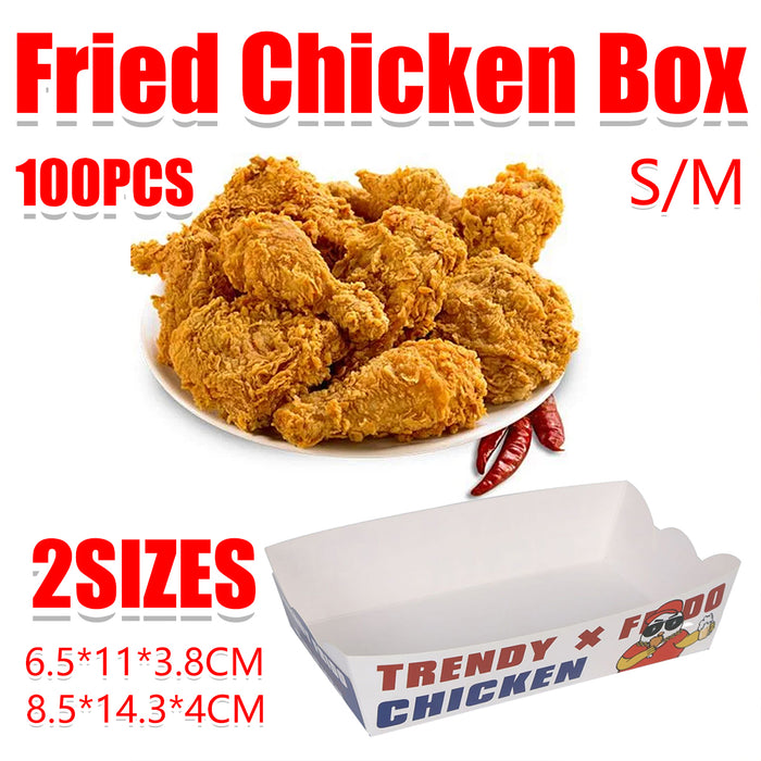 100PCS Disposable Snack Boxes Oil-Proof Leak-Resistant for Fast Food