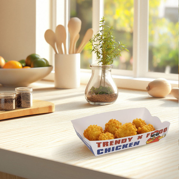 100PCS Disposable Snack Boxes Oil-Proof Leak-Resistant for Fast Food
