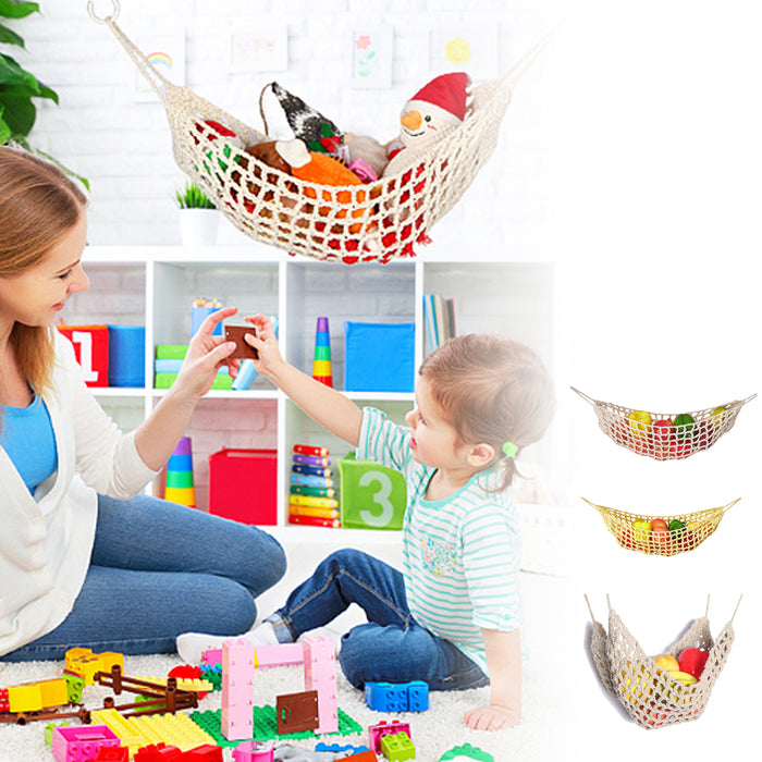 Under Desk Hanging Fruit Basket Cotton Net 68 cm Kitchen Storage Organizer