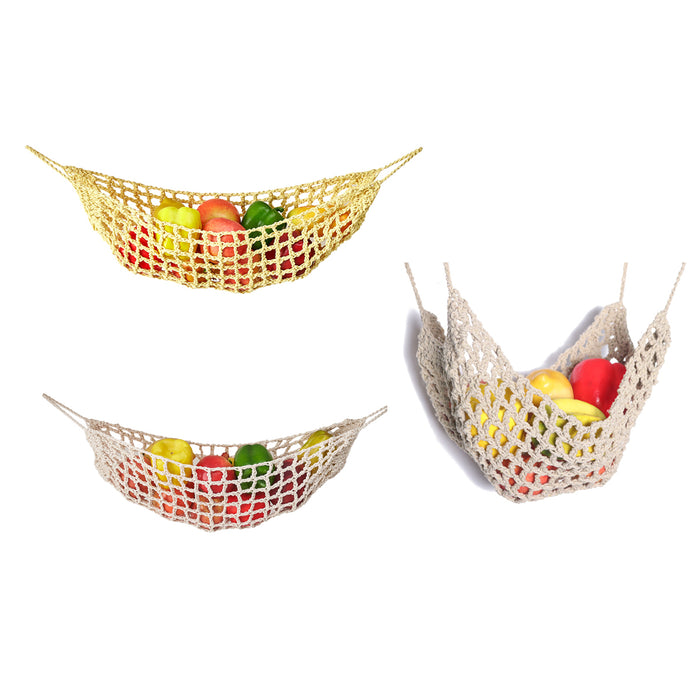 Under Desk Hanging Fruit Basket Cotton Net 68 cm Kitchen Storage Organizer