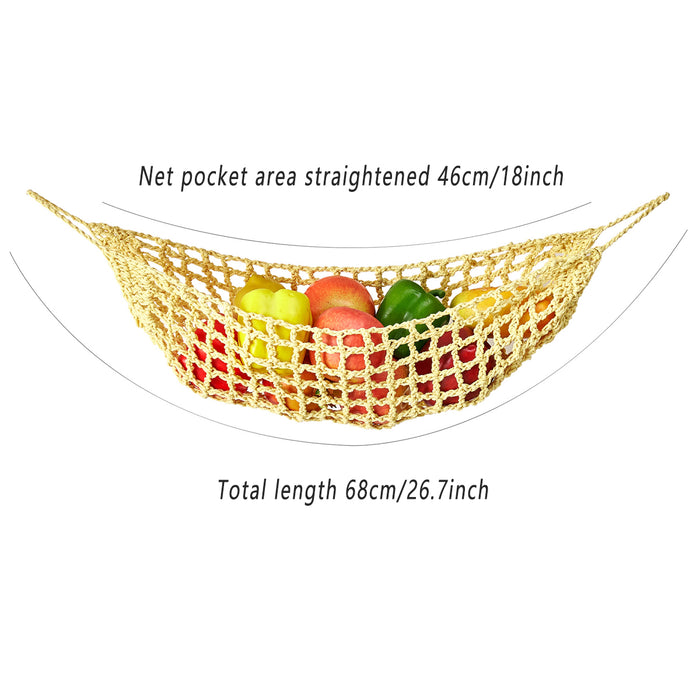 Under Desk Hanging Fruit Basket Cotton Net 68 cm Kitchen Storage Organizer