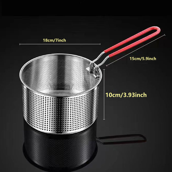 Stainless Steel Frying Basket 18cm With Heat Resistant Handle