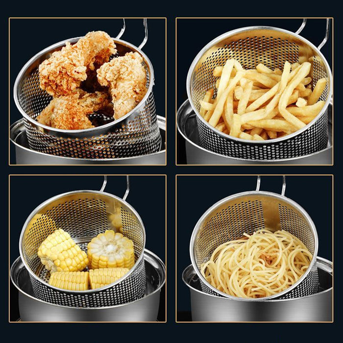 Stainless Steel Frying Basket 18cm With Heat Resistant Handle
