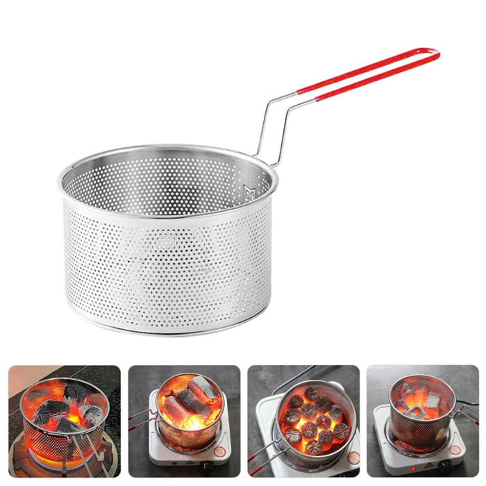 Stainless Steel Frying Basket 18cm With Heat Resistant Handle