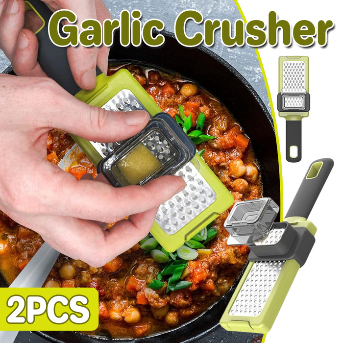 2 Pcs Manual Garlic Grinders 430 Stainless Steel Ergonomic