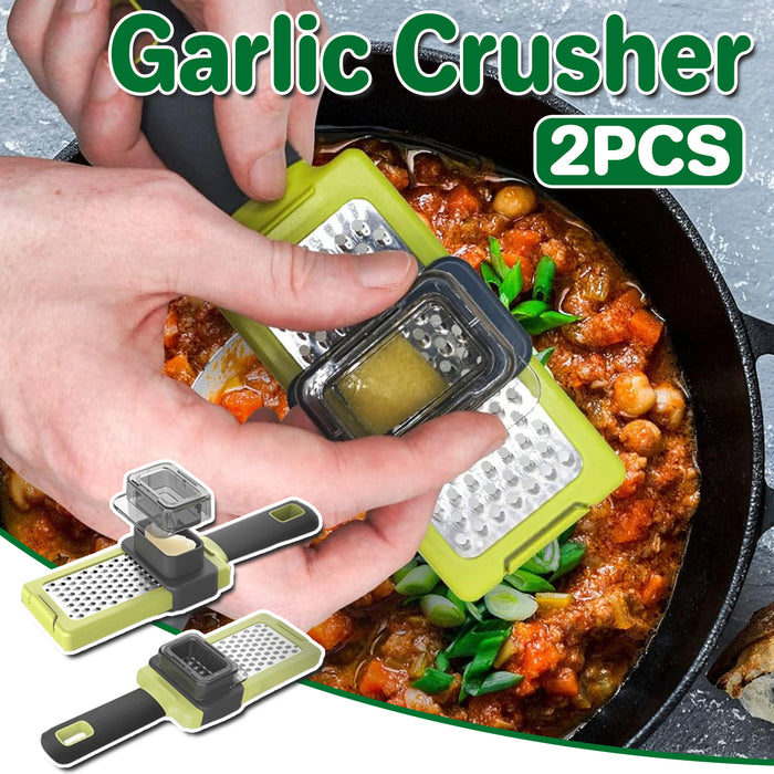 2 Pcs Manual Garlic Grinders 430 Stainless Steel Ergonomic