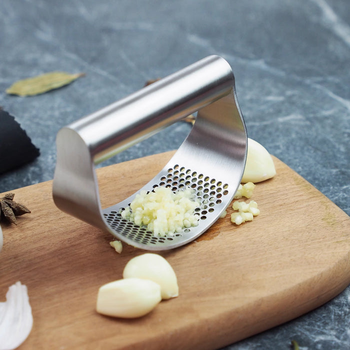 Stainless Steel Garlic Press with Arc Rocking Handle