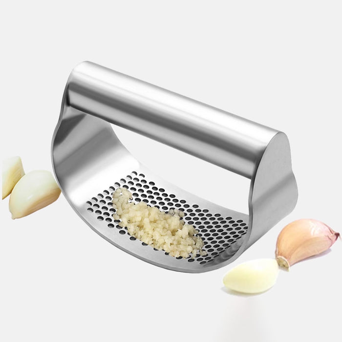 Stainless Steel Garlic Press with Arc Rocking Handle
