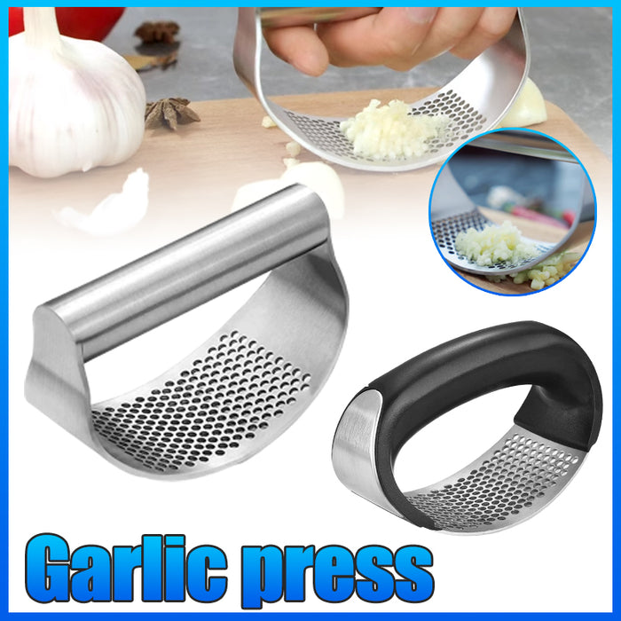 Stainless Steel Garlic Press with Arc Rocking Handle
