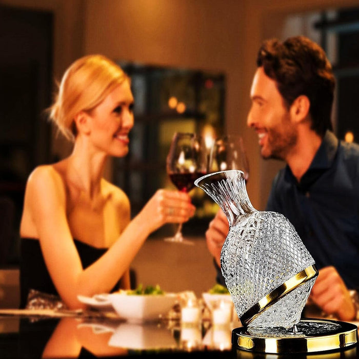 Roly-Poly Rotating Wine Decanter 1.5L Lead-Free Crystal Glass