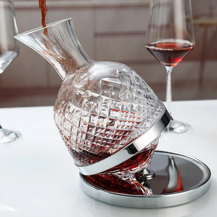 Roly-Poly Rotating Wine Decanter 1.5L Lead-Free Crystal Glass