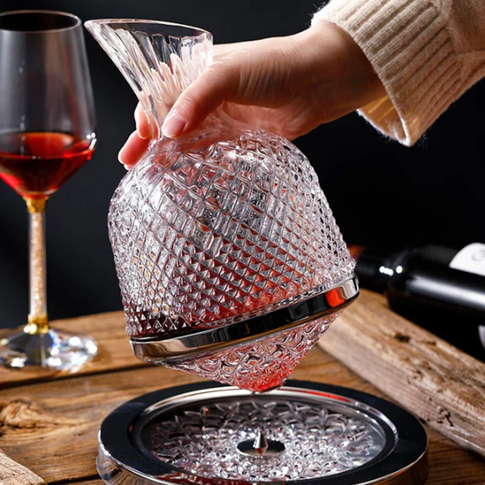 Roly-Poly Rotating Wine Decanter 1.5L Lead-Free Crystal Glass