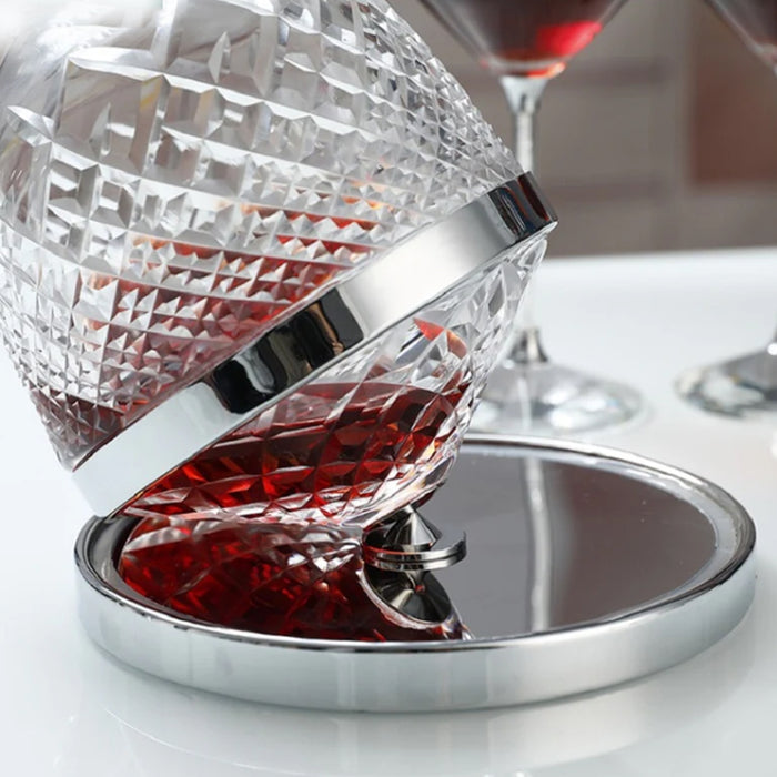 Roly-Poly Rotating Wine Decanter 1.5L Lead-Free Crystal Glass