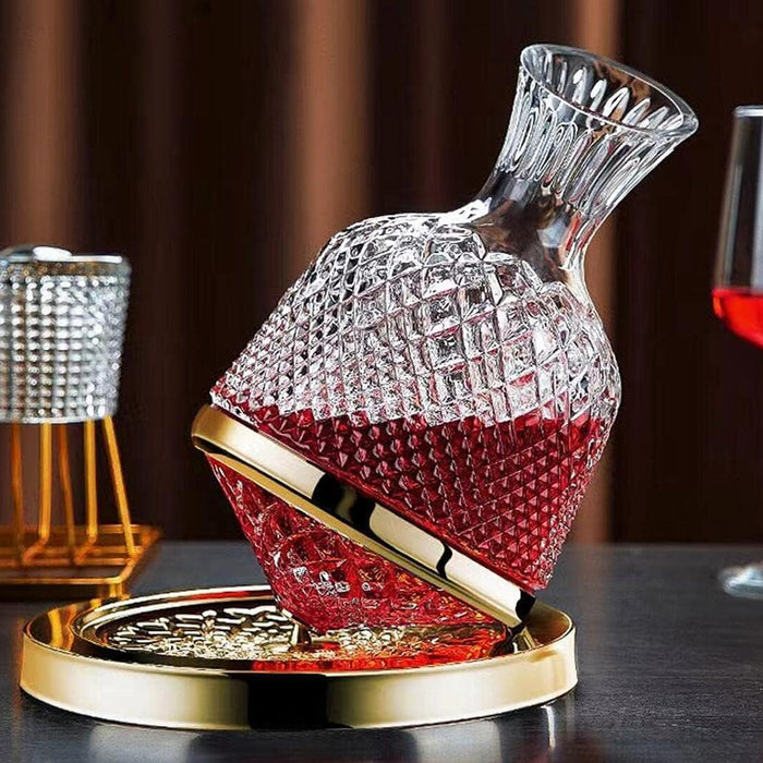 Roly-Poly Rotating Wine Decanter 1.5L Lead-Free Crystal Glass
