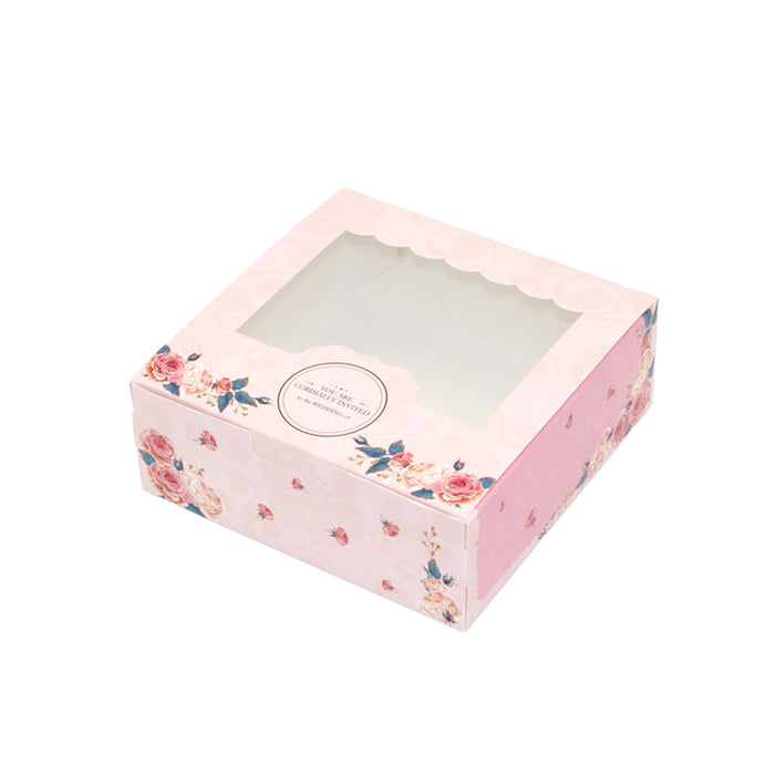 50 Pcs Dessert Gift Boxes with Transparent Window for 2 4 or 6 Pieces