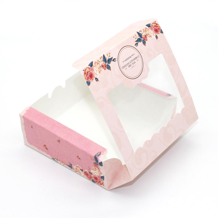 50 Pcs Dessert Gift Boxes with Transparent Window for 2 4 or 6 Pieces