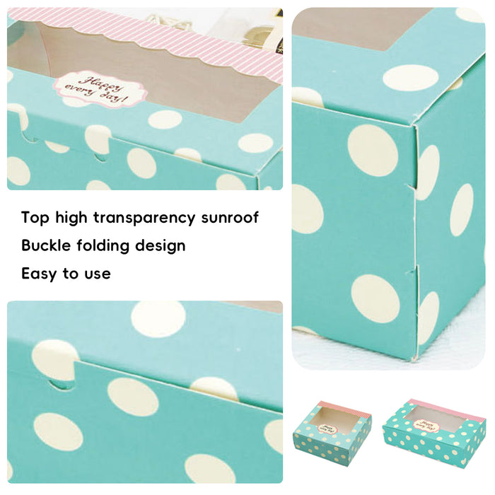 50 Pcs Dessert Gift Boxes with Transparent Window for 2 4 or 6 Pieces