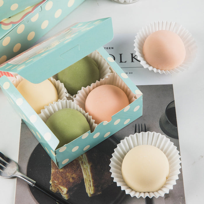 50 Pcs Dessert Gift Boxes with Transparent Window for 2 4 or 6 Pieces