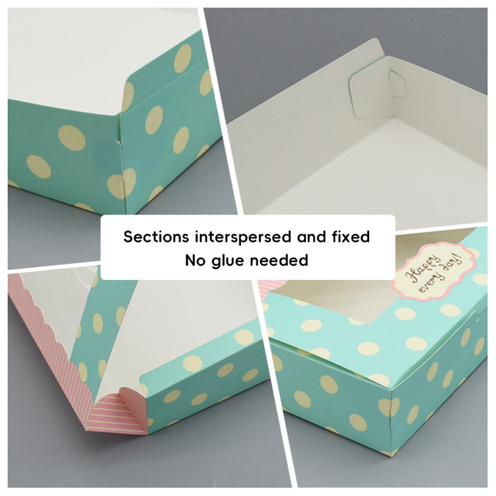 50 Pcs Dessert Gift Boxes with Transparent Window for 2 4 or 6 Pieces