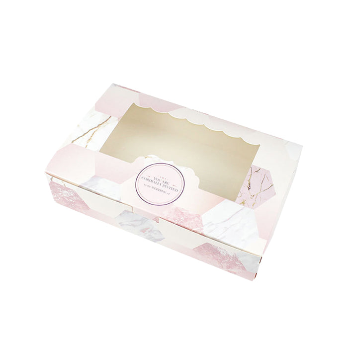 50 Pcs Dessert Gift Boxes with Transparent Window for 2 4 or 6 Pieces
