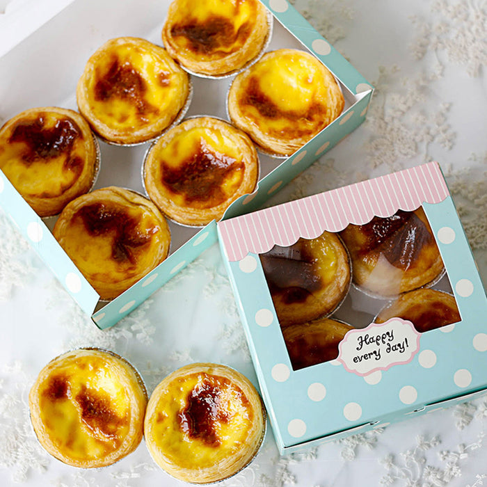 50 Pcs Dessert Gift Boxes with Transparent Window for 2 4 or 6 Pieces