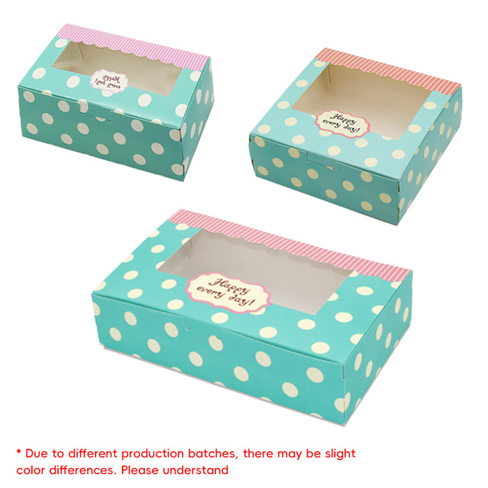 50 Pcs Dessert Gift Boxes with Transparent Window for 2 4 or 6 Pieces