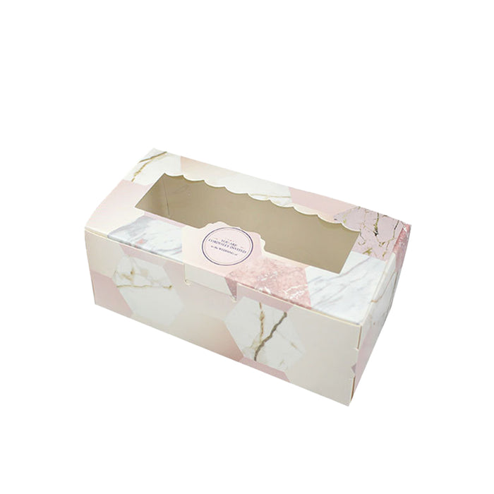 50 Pcs Dessert Gift Boxes with Transparent Window for 2 4 or 6 Pieces