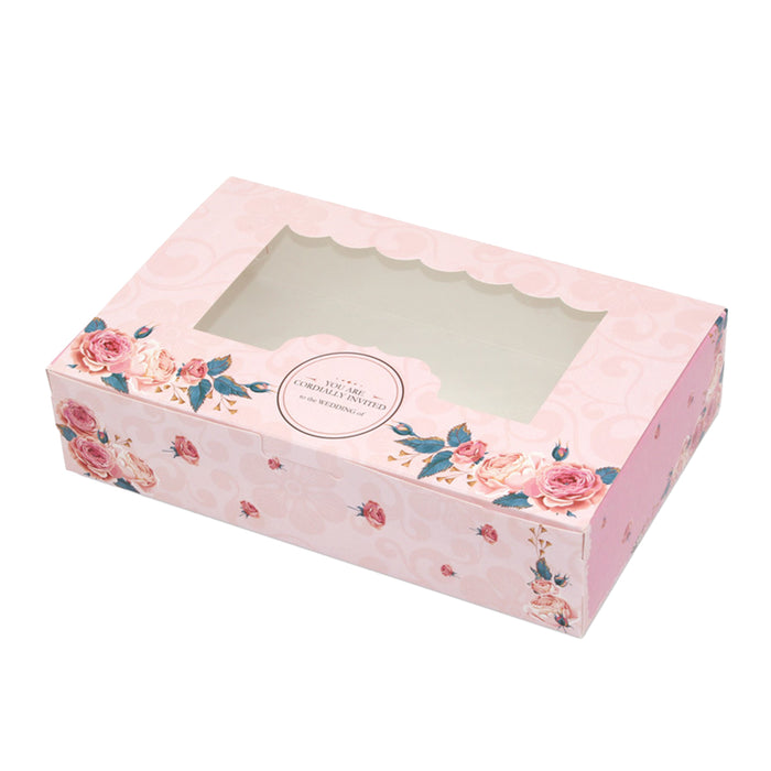 50 Pcs Dessert Gift Boxes with Transparent Window for 2 4 or 6 Pieces