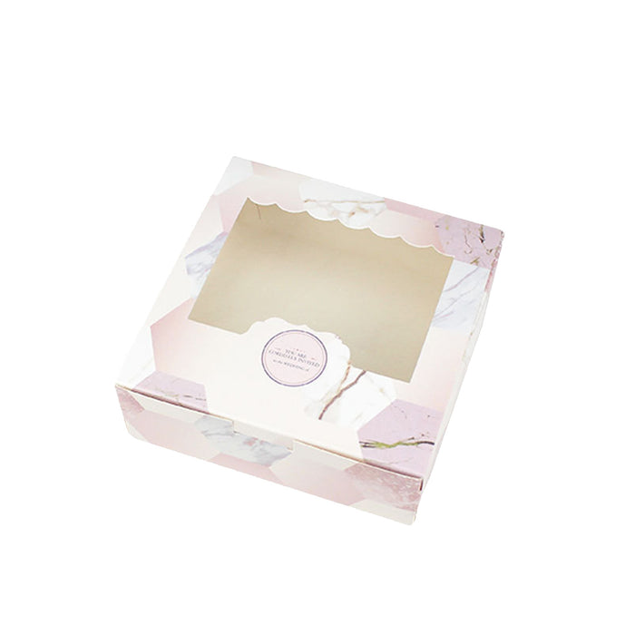 50 Pcs Dessert Gift Boxes with Transparent Window for 2 4 or 6 Pieces