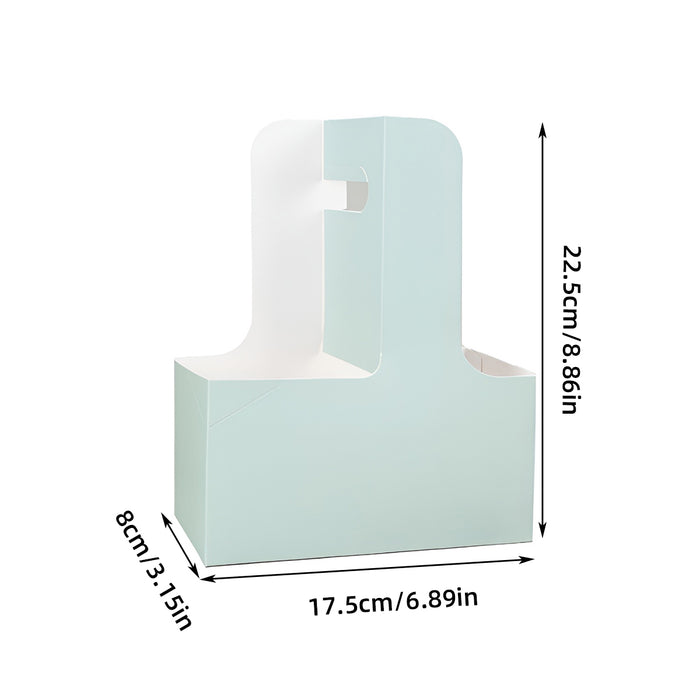 50 Pcs Handheld Double Cup Holder Sturdy Foldable Paperboard