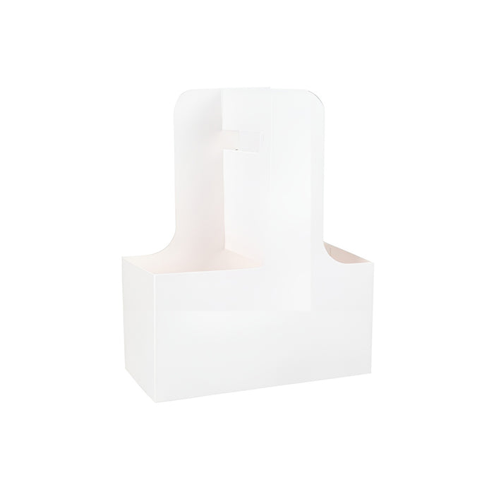 50 Pcs Handheld Double Cup Holder Sturdy Foldable Paperboard