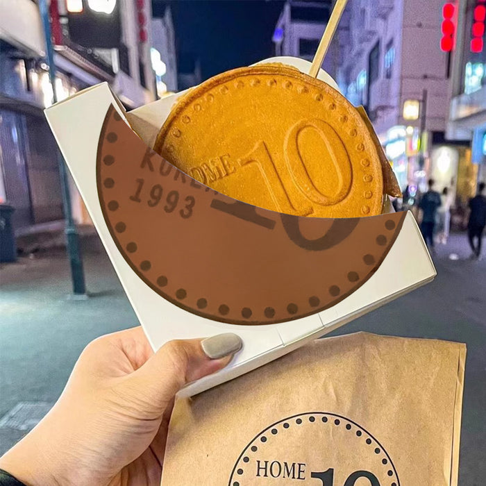 100 Pcs Gold Coin Food Packaging Boxes Round Paper Cookie Pancake Containers