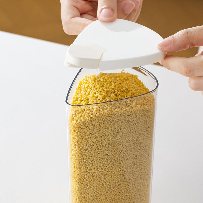 6 Pcs Grain Storage Jars with Rotating Base Sealed Lids