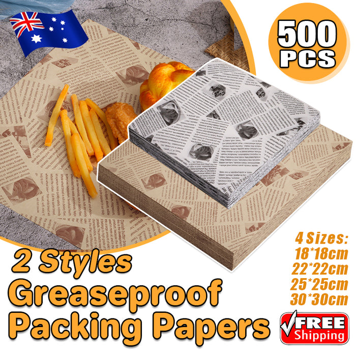 500 PCS Food Wrapping Paper Oilproof Greaseproof Baking Sandwich Packing Papers