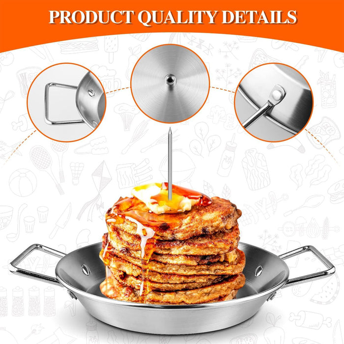 BBQ Rotisserie Pan Kit Stainless Steel with 3 Skewers