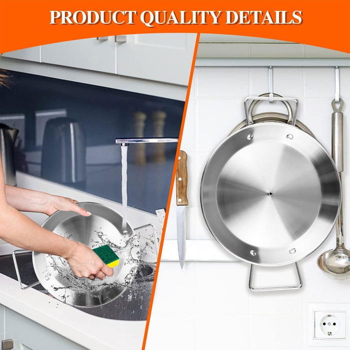 BBQ Rotisserie Pan Kit Stainless Steel with 3 Skewers