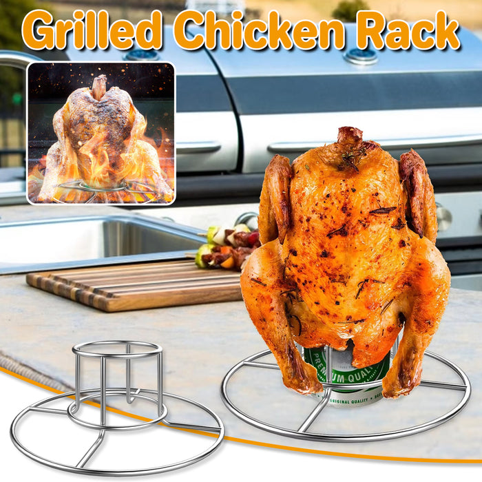 Stainless Steel Folding Chicken Roaster Rack for Grill
