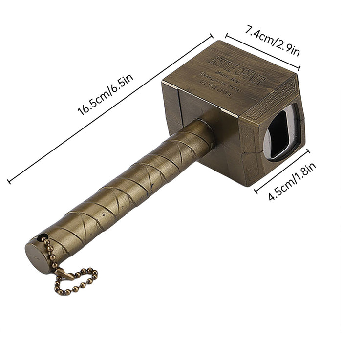 Thor Hammer Bottle Opener with Magnet Metal Bronze Silver
