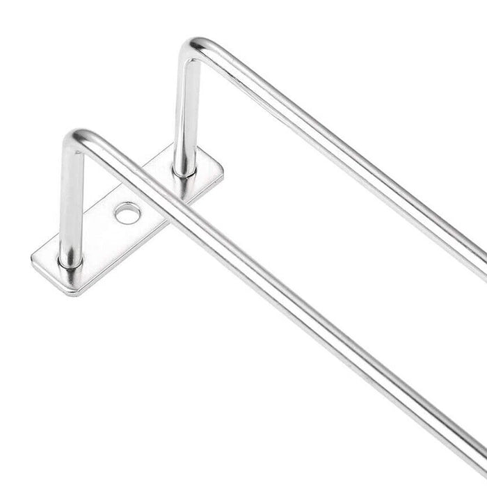 Metal Glass Cup Hanger Rack 40cm Stemware Shelf Storage Silver