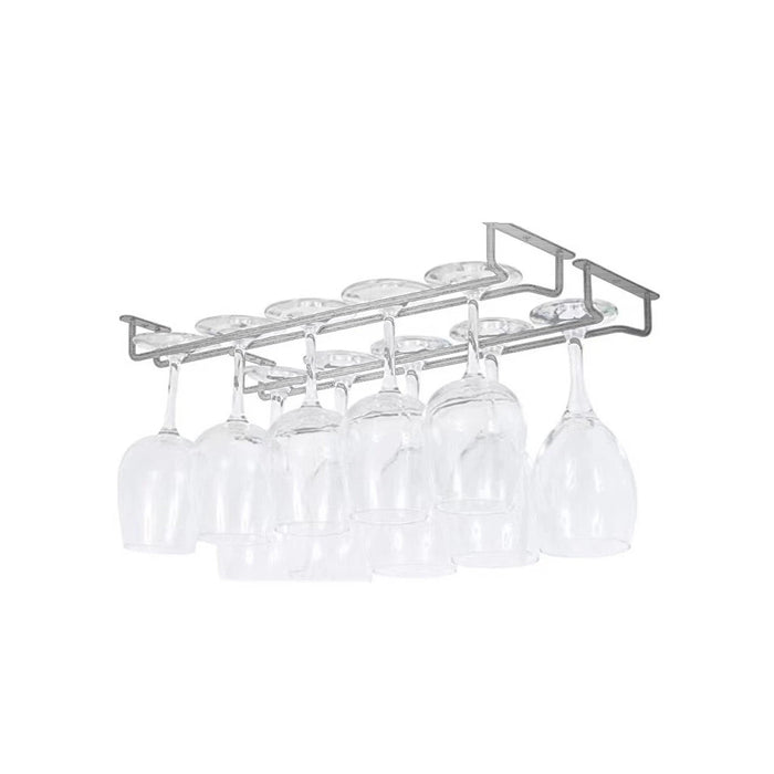 Metal Glass Cup Hanger Rack 40cm Stemware Shelf Storage Silver