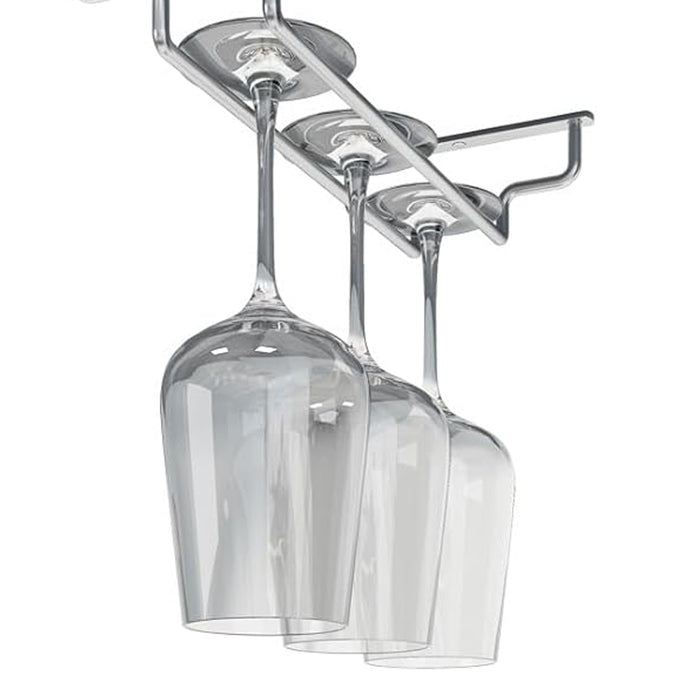 Metal Glass Cup Hanger Rack 40cm Stemware Shelf Storage Silver