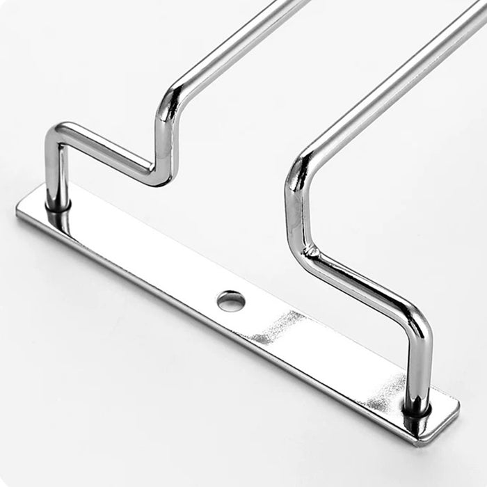 Metal Glass Cup Hanger Rack 40cm Stemware Shelf Storage Silver