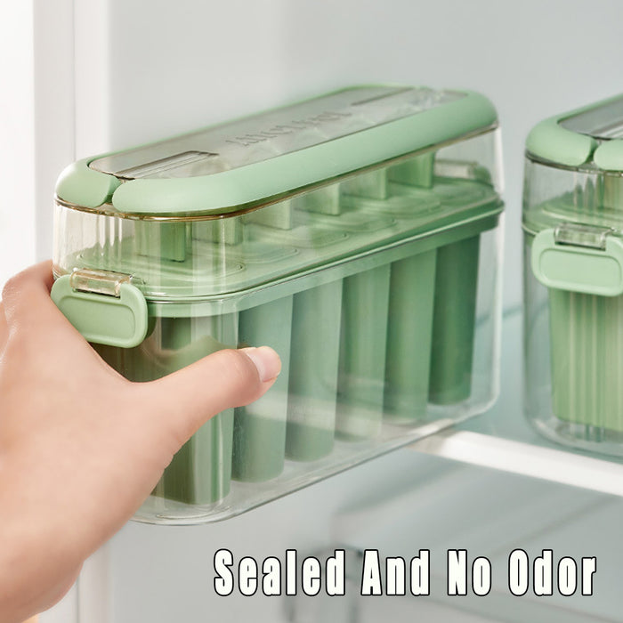 Silicone Ice Cream Mold 6 Slot With Lid Pastel Green