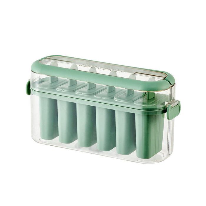 Silicone Ice Cream Mold 6 Slot With Lid Pastel Green
