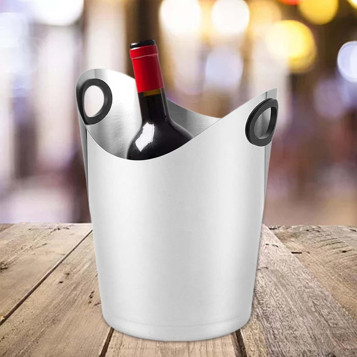 Stainless Steel Ice Bucket Silver Finish with Carry Handle